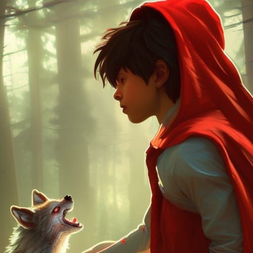Wolf Boy and Red Riding Hood Art