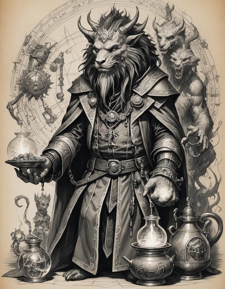Alchemist Beast Master with Dyer Leppard: Pencil Sketch