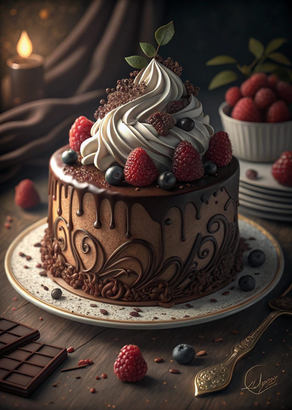 Decadent Dark Chocolate Crepe Cake in Elegant French Style