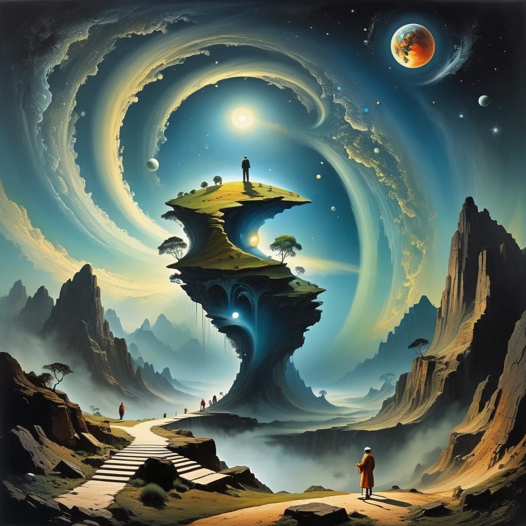 Surreal Cosmic Landscape in Ethereal Light