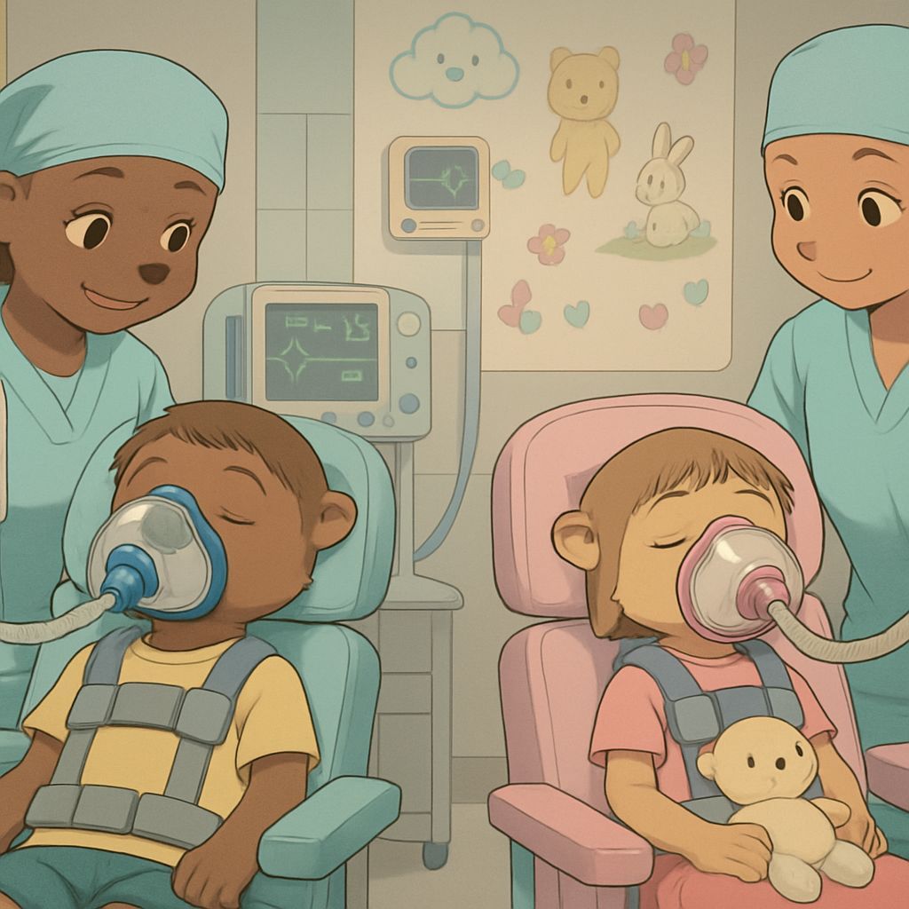 Anime Otters in Pediatric Sedation: A Digital Illustration