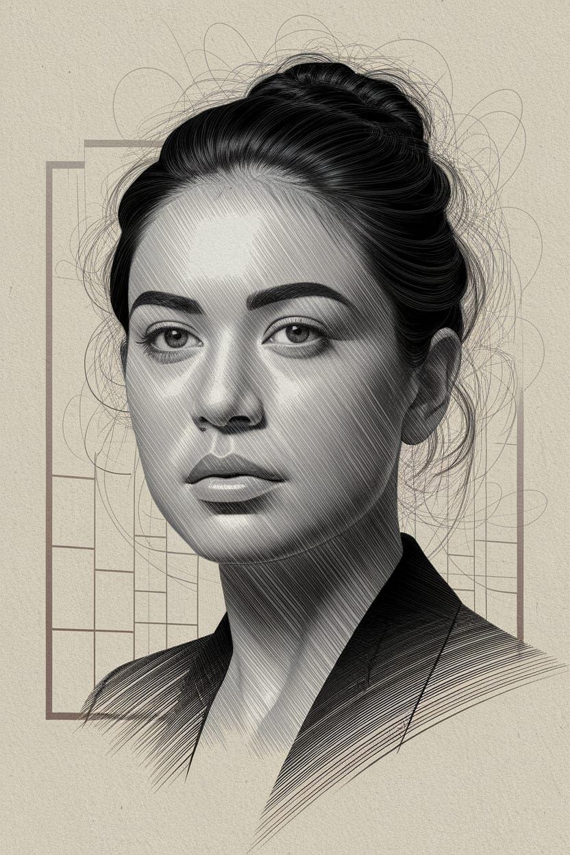 Expressive Mixed-Media Portrait With Urban Sketch Style