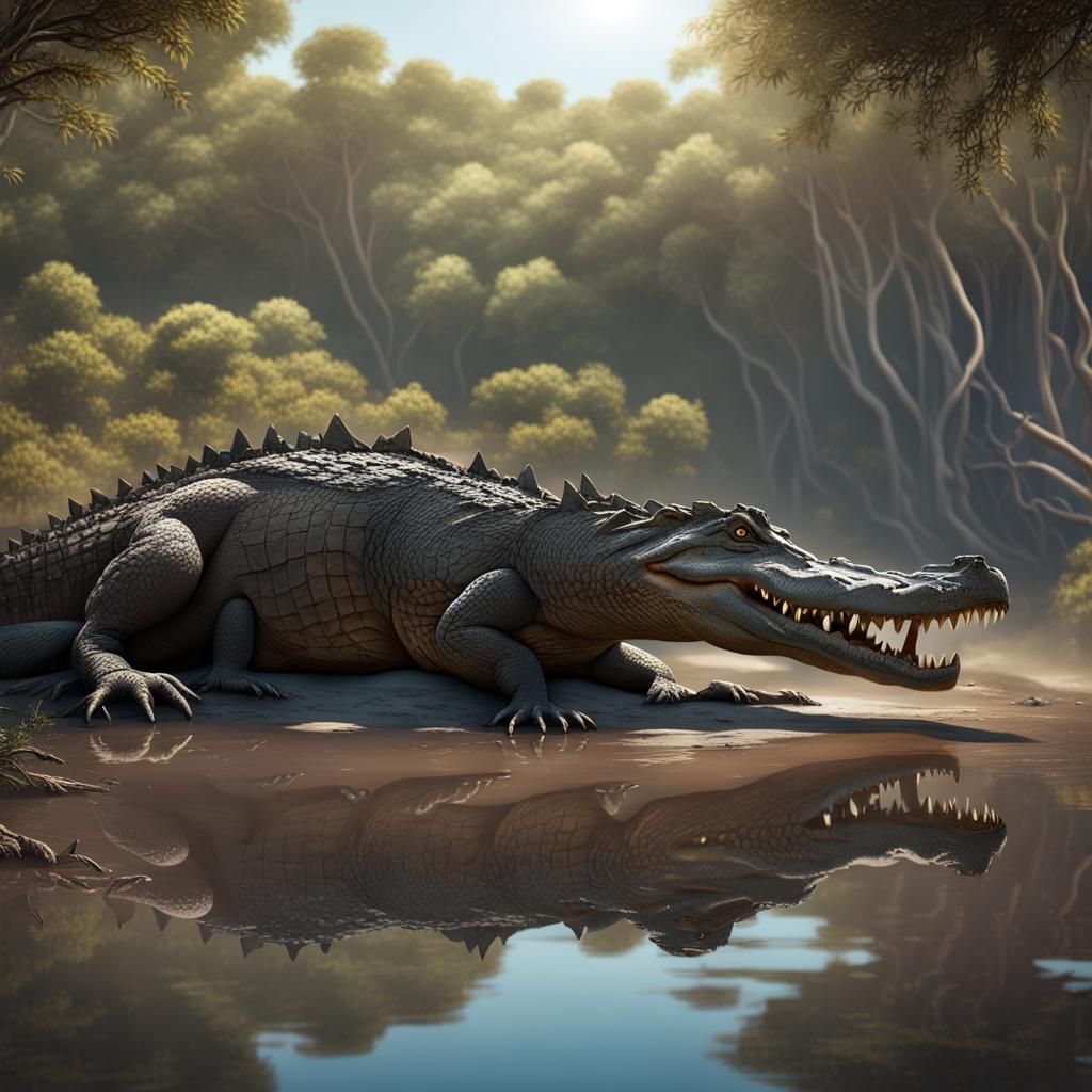 Crocodile Kangaroo Hybrids in Australia: Fantasy Concept Art