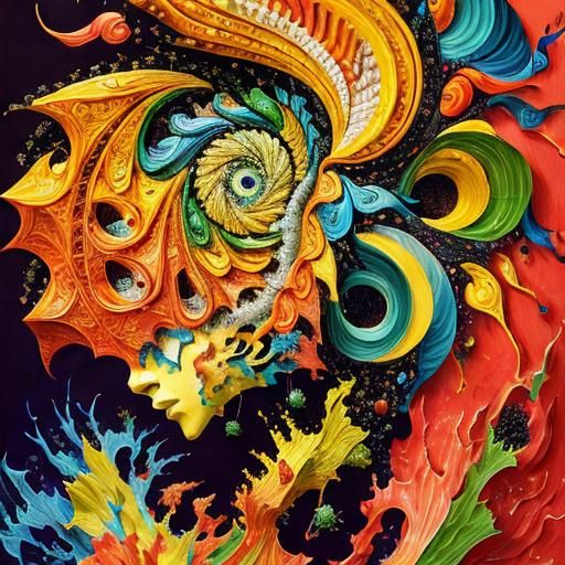 Colorful Fractal Curves in Photorealistic Zentangle Style