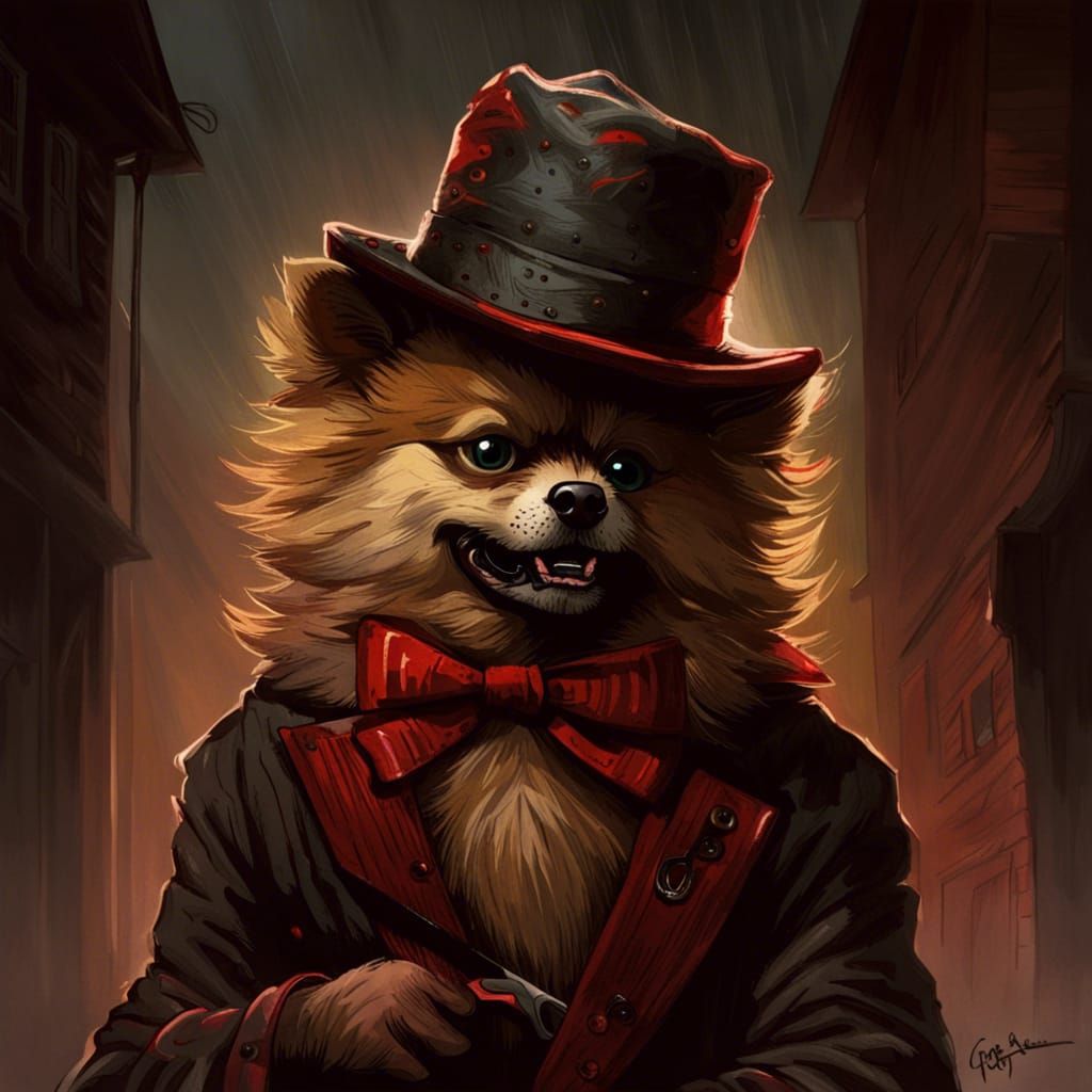 Horrific Pomeranian in Doré and Rutkowski Style