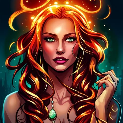 Golden Haired Goth Beauty in Hyperrealistic Detail