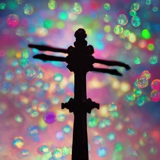 Macro Photo of Iridescent Resin Bubbles in Surrealist Style