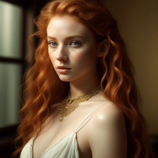 Striking Portrait of a Redhead Woman