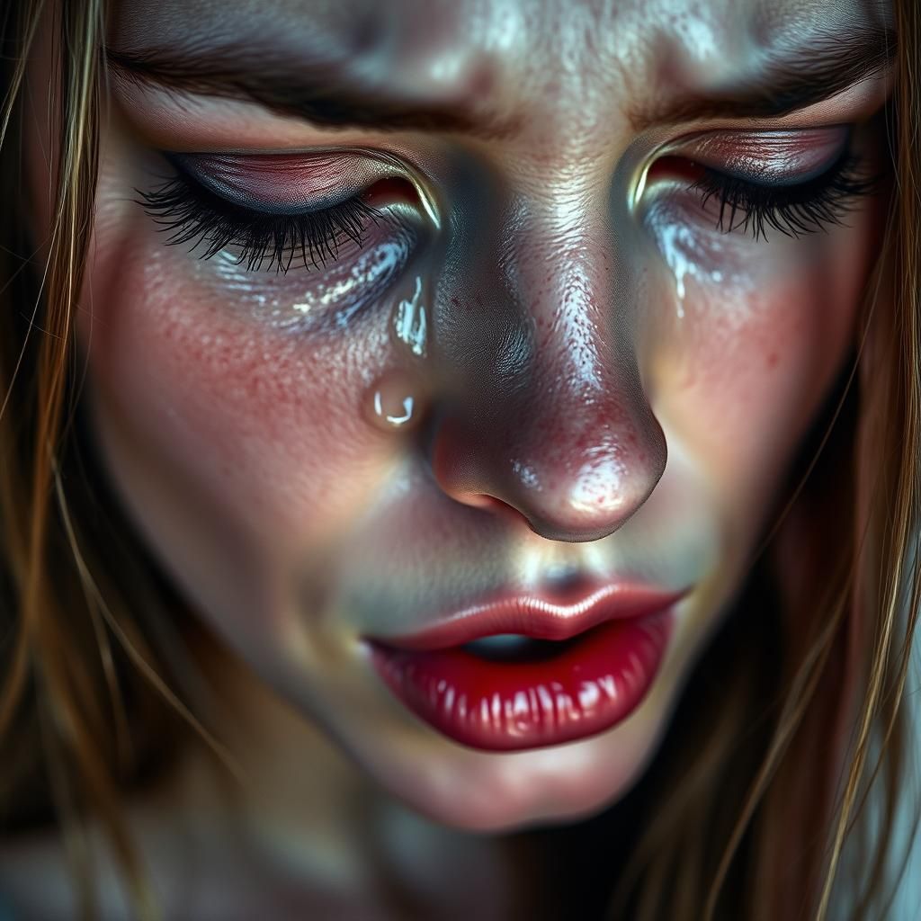 Photorealistic Portrait of a Woman in Anguish