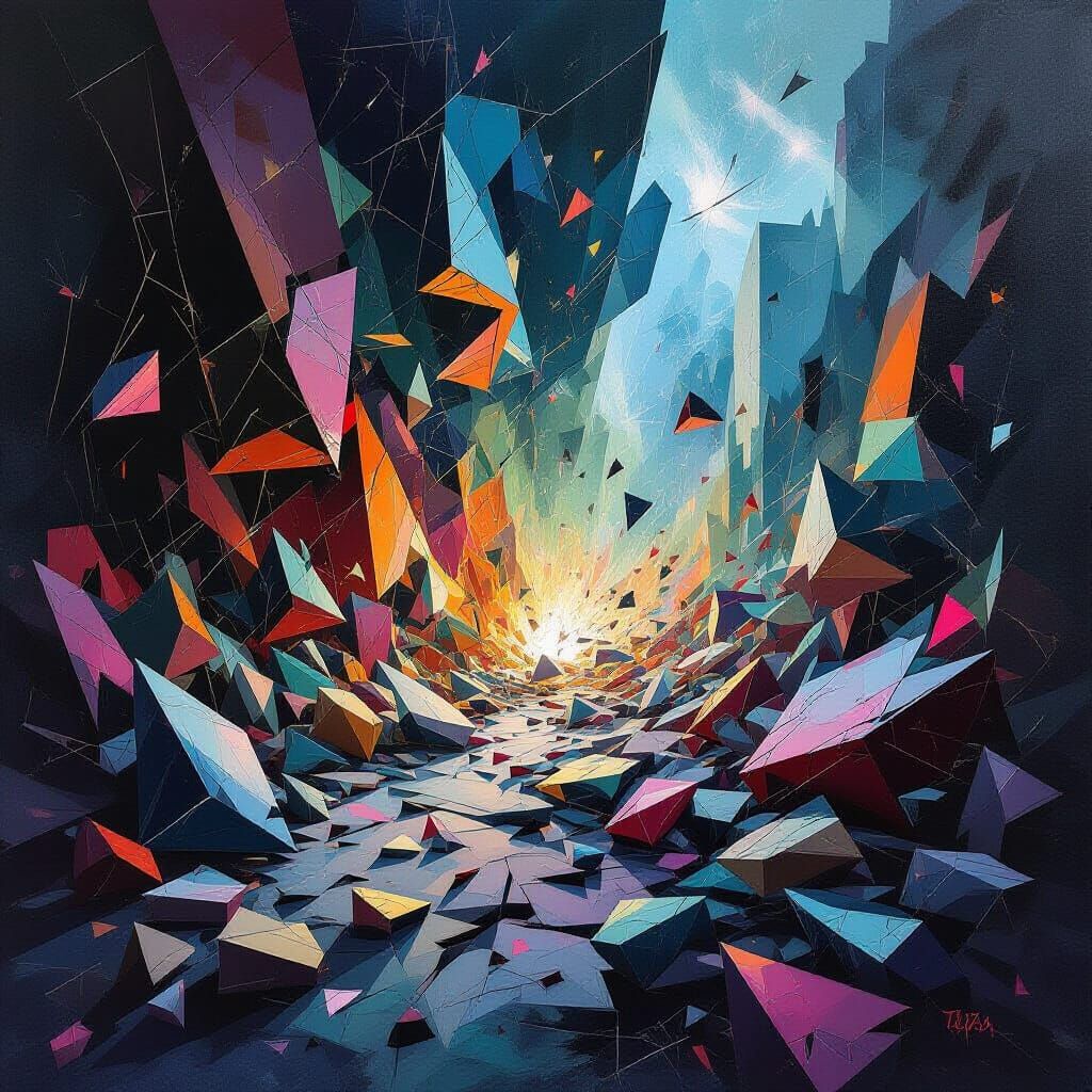Shattered Reality Abstract Art