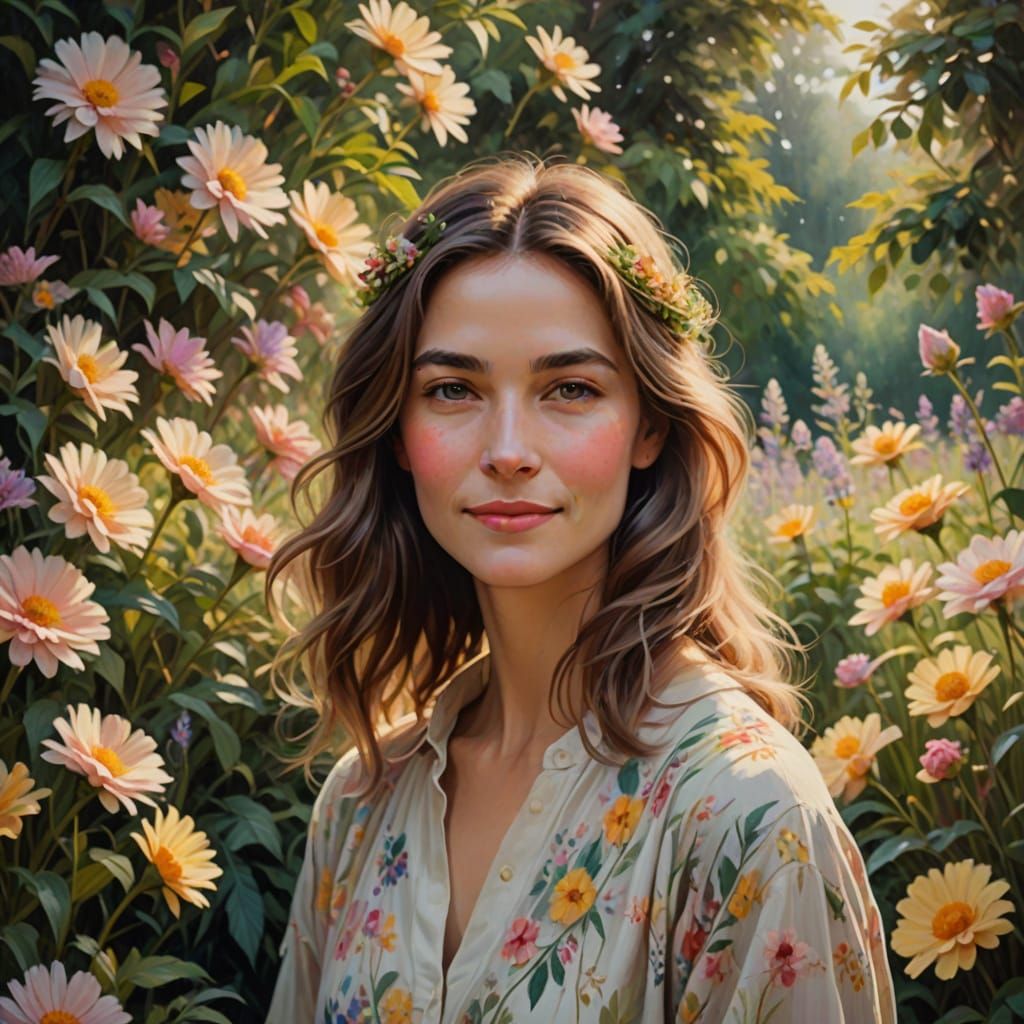 Ethereal Beauty in a Lush Garden