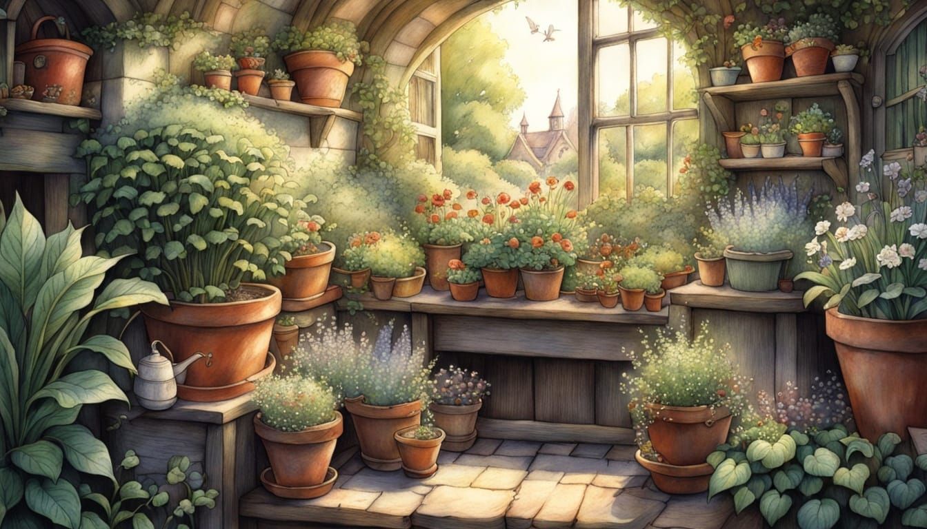 Idyllic Gardener's Potting Shed: Brambly Hedge Style