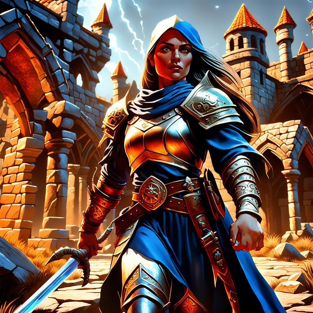 Fantasy Heroine in a Dungeons & Dragons Style