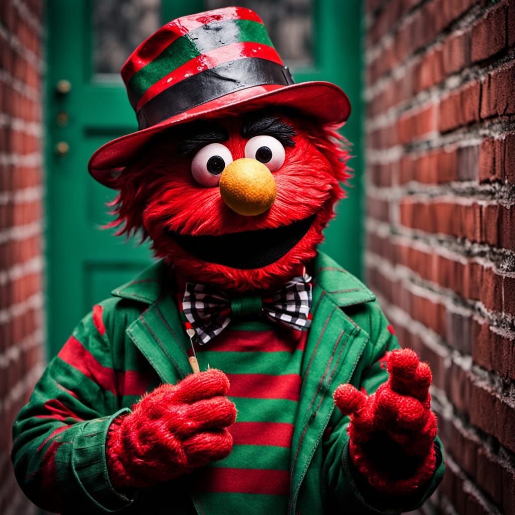 Freddy Kruger Meets Sesame Street in Vibrant Digital Art