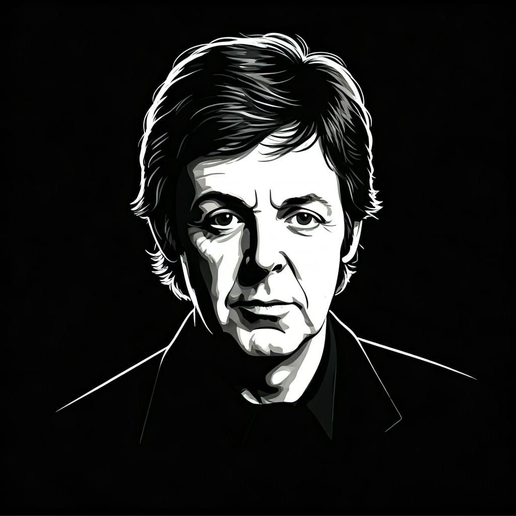 Paul McCartney in Monochromatic Profile