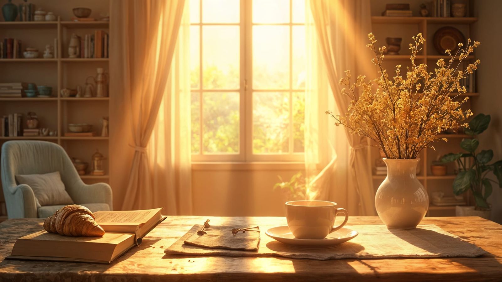 Cozy Sunrise Dreamscape Interior in 3D