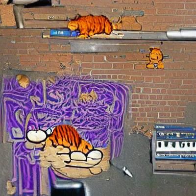 Garfield in a Chaotic Recording Studio