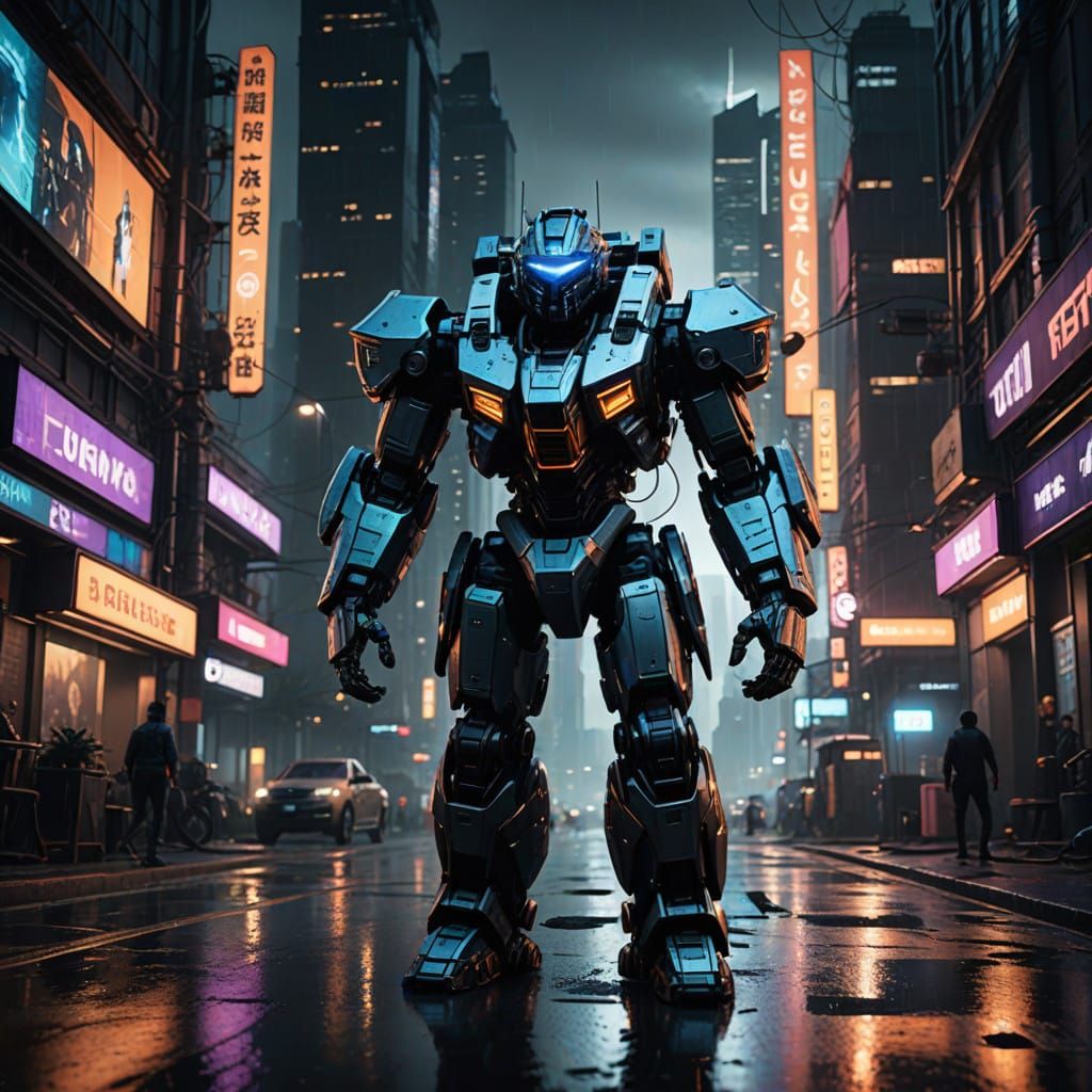 Cyberpunk Cityscape at Night