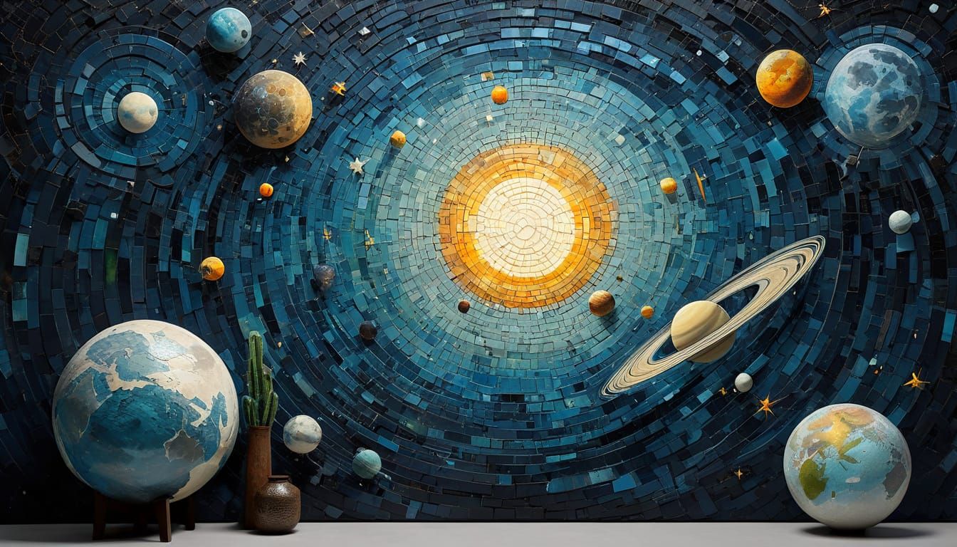 Surreal Cosmic Explosion in Stylized Moonlight