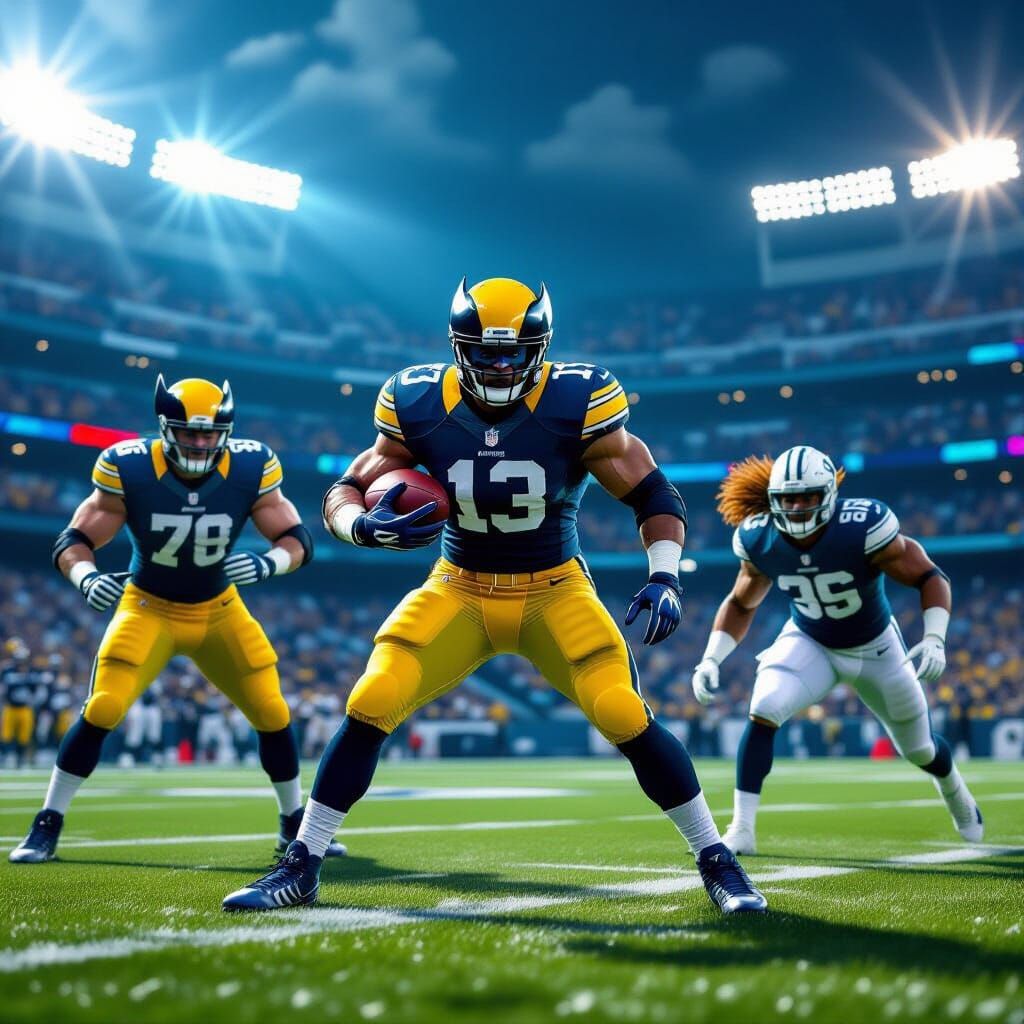 X-Men NFL Team in Cinematic Action Shot