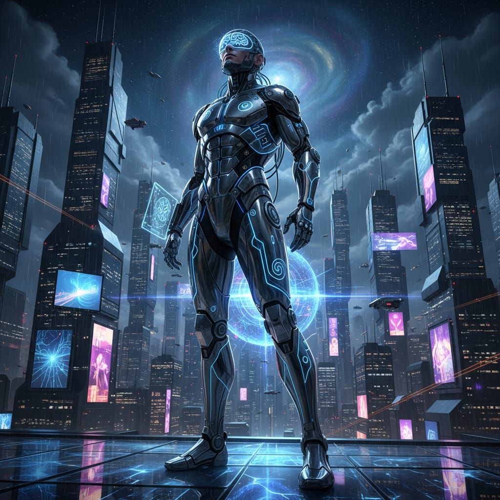 Cyber Psychology Specialist in Futuristic Sci-Fi Style