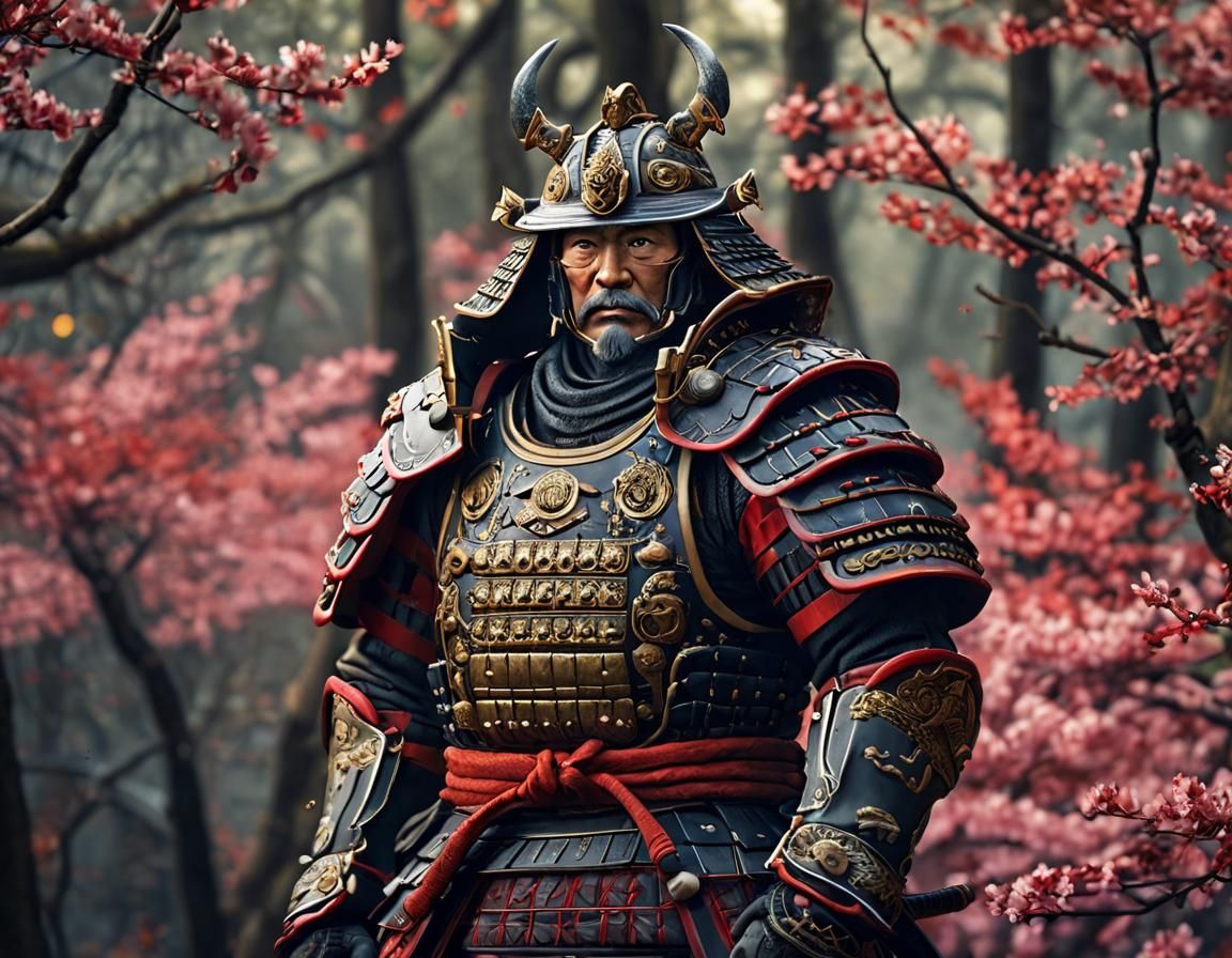 Grizzled Shogun in Ornate Samurai Armor