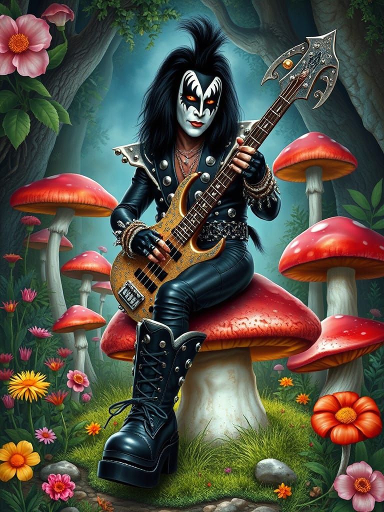 Rock Demon Sits in Whimsical Wonderland