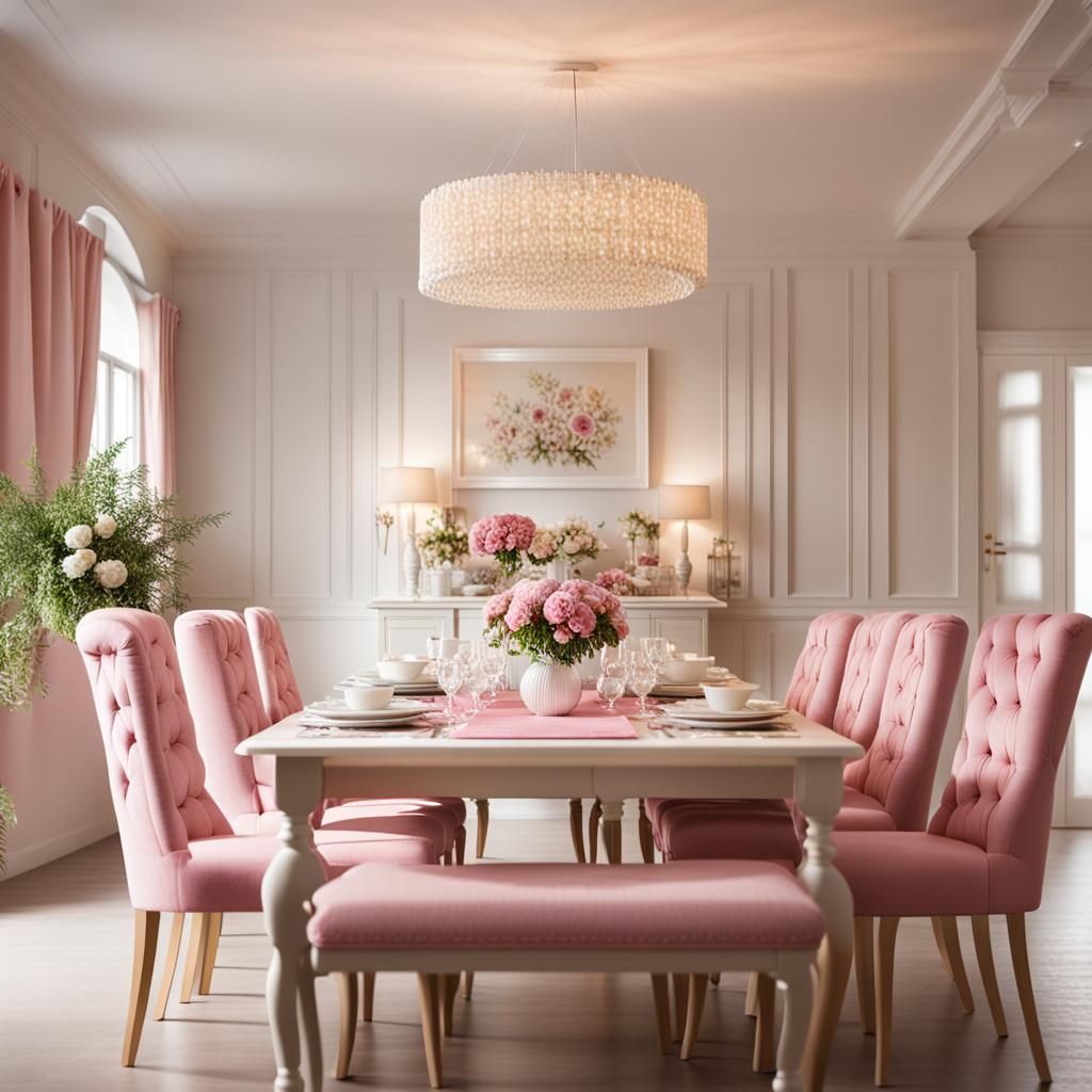 Country Style Dining Room with Metallic Accents