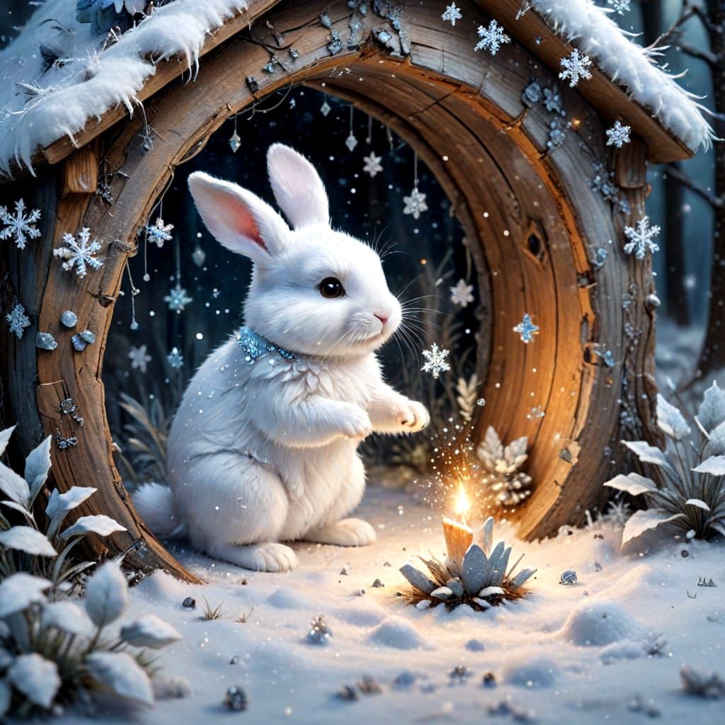 Frosty Forest Encounter in Whimsical Wonderland