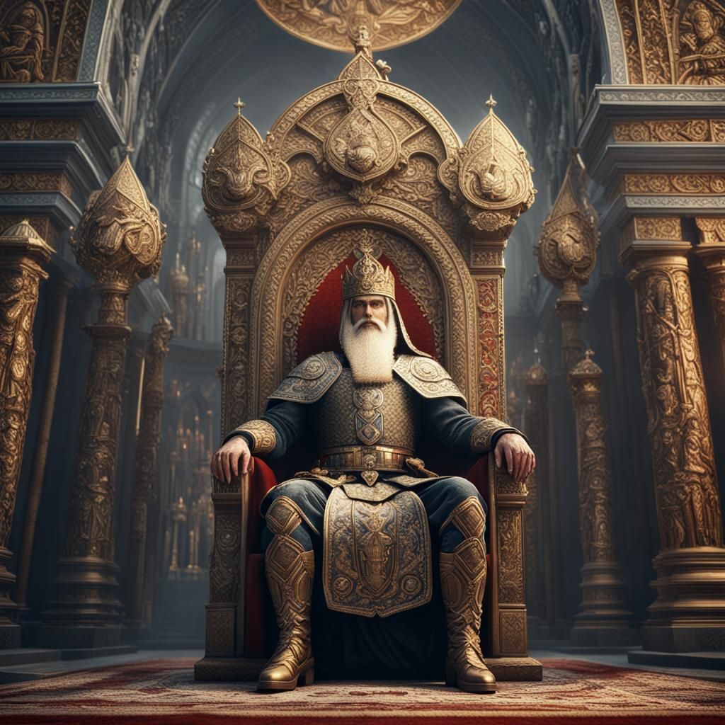 Slavic God Perun on Throne in Orthodox Church