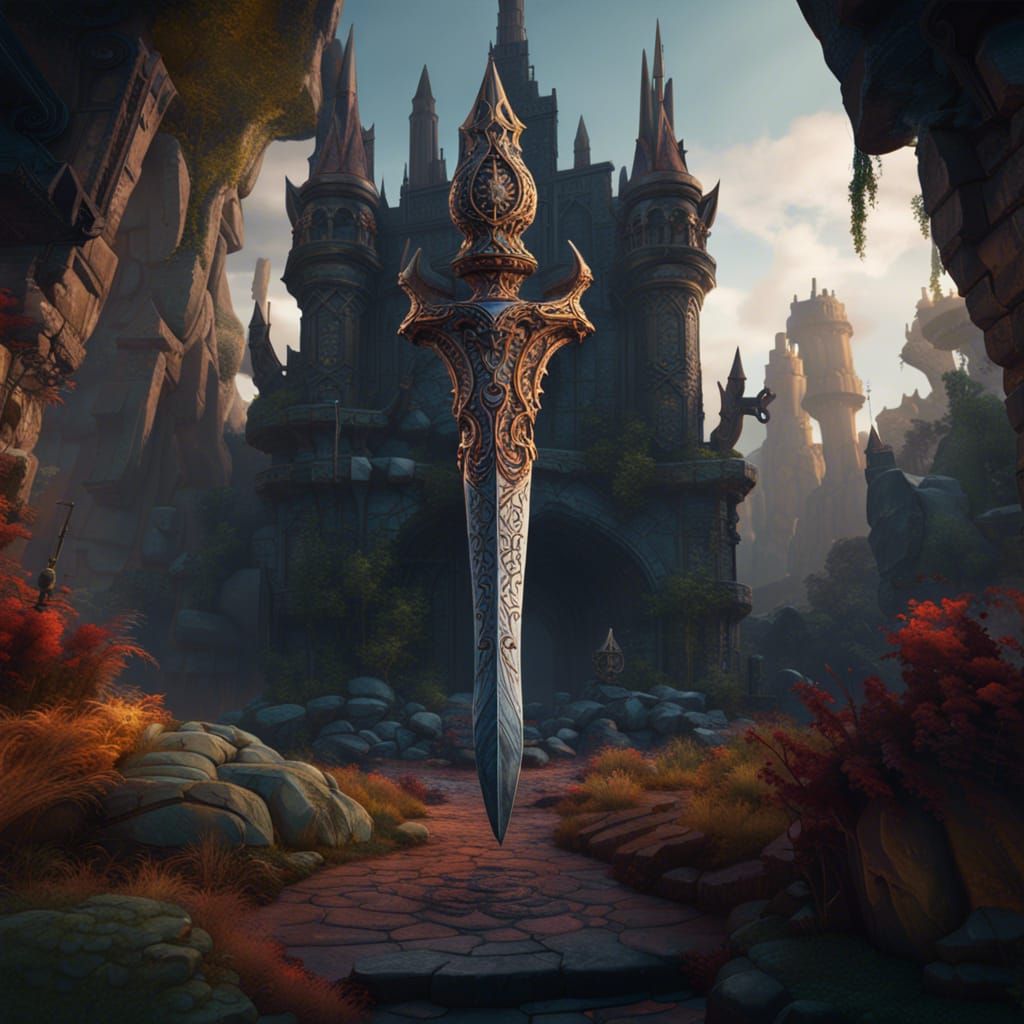 Fantastical Dagger Matte Painting in 8K Resolution