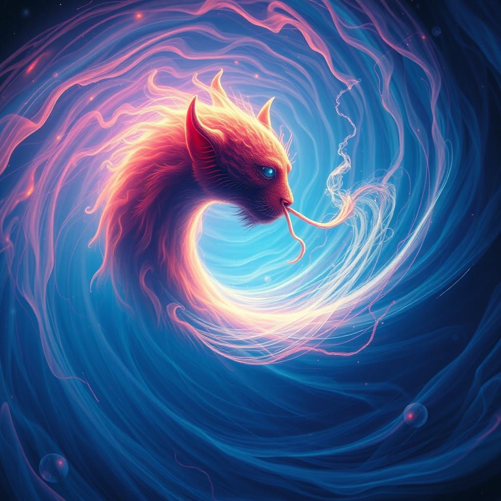 Surreal Being Caught in Cosmic Whirlpool