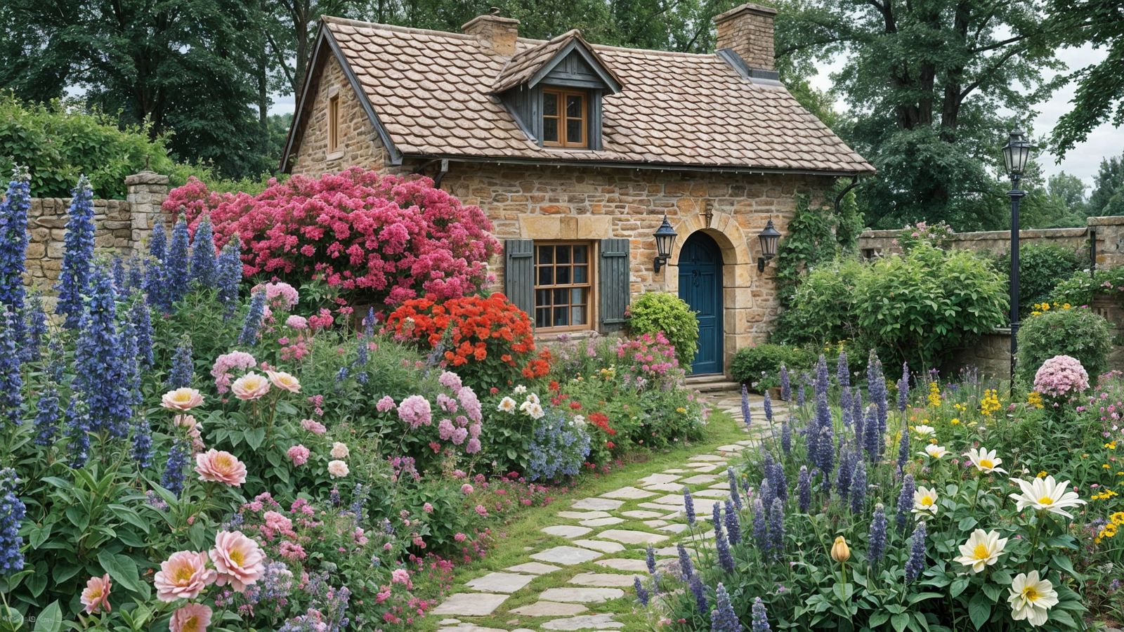 Elegant French Garden Masterpiece in Full Bloom