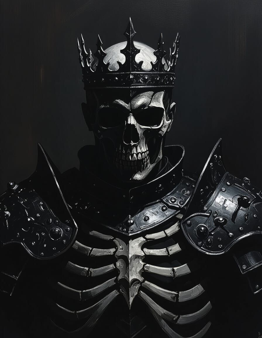 Dark Fantasy King Portrait in Shadow