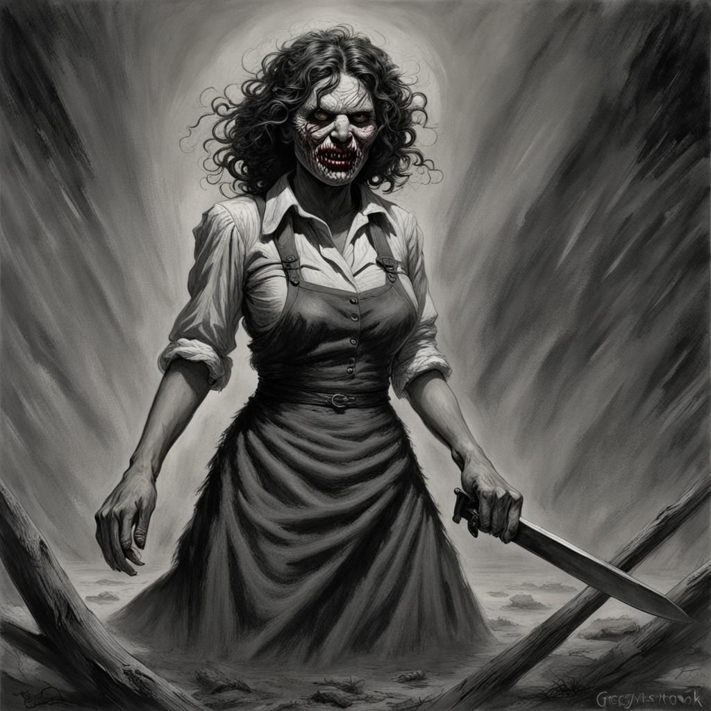 Demonic Leatherface Horror Art
