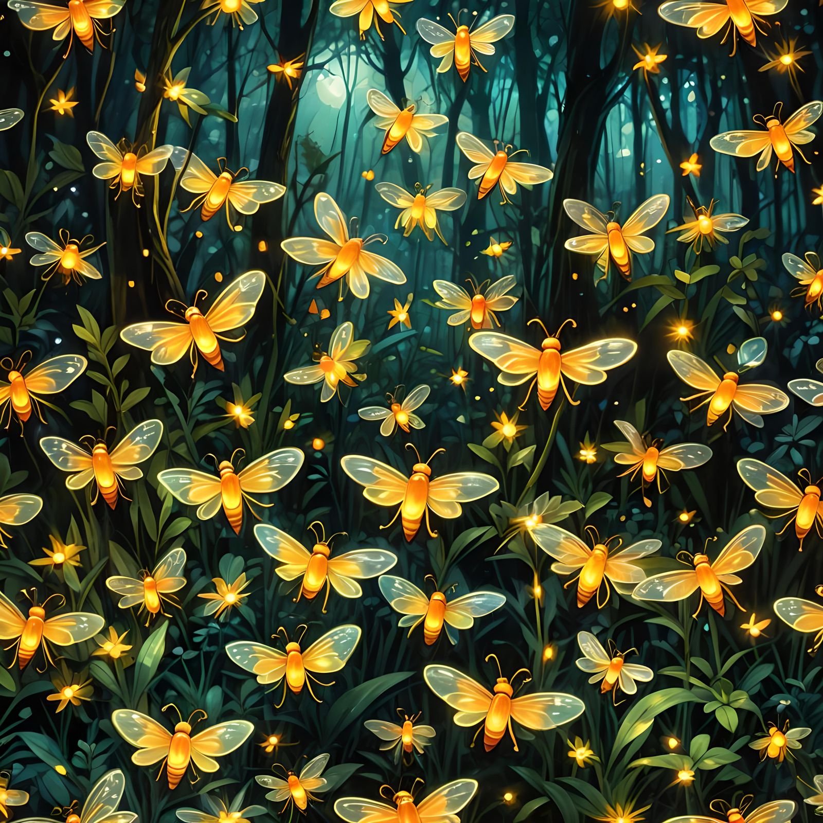 Glowing Magic: Enchanting Miniature Fireflies Illuminate the...