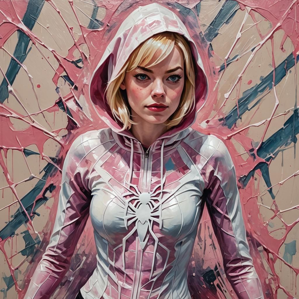 Ghost Spider: Emma Stone as Gwen Stacy in Neo-Impressionism