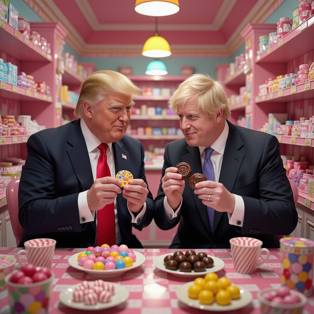 Trump & Johnson Indulge in Chocolate Shop