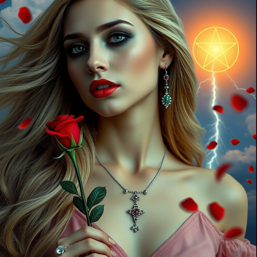 Goddess of Love in Vibrant Cinematic Portraiture