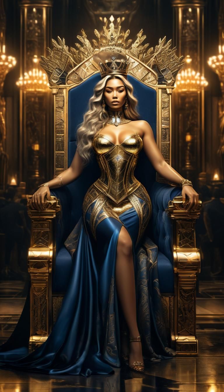 Sensual Female King in Golden Light