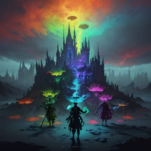 Psychedelic Aliens Smoking Bongs in Gritty Fantasy Art