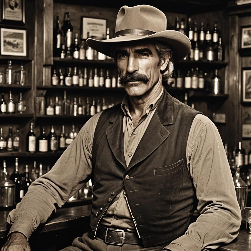 Sam Elliot in 1860s Bar Scene
