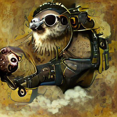 Steampunk Sloth with Mechanical Details