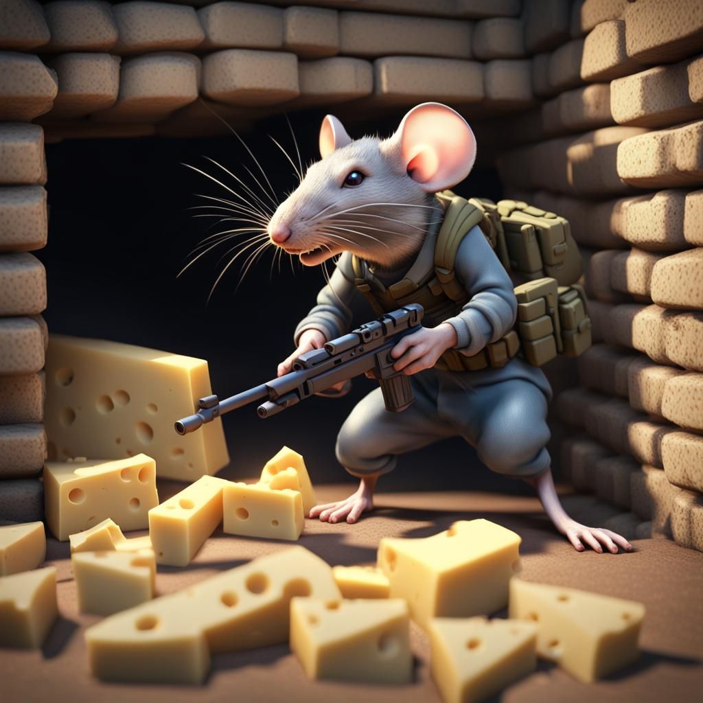 British Sniper Rat Defends Cheese Barricade