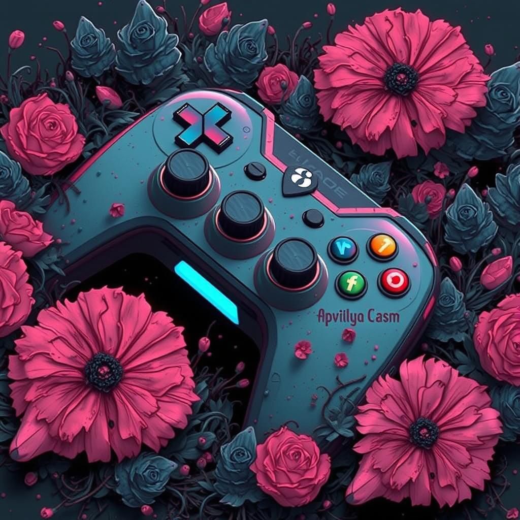 Eerie Floral Arcade in Hyper-Realistic 3D Style