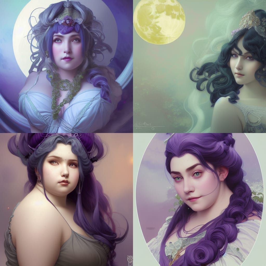 Moon Elf in Victorian Dress, Fantasy Portrait