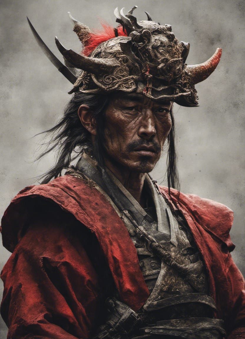 Samurai Warrior Concept Art in Gritty Style