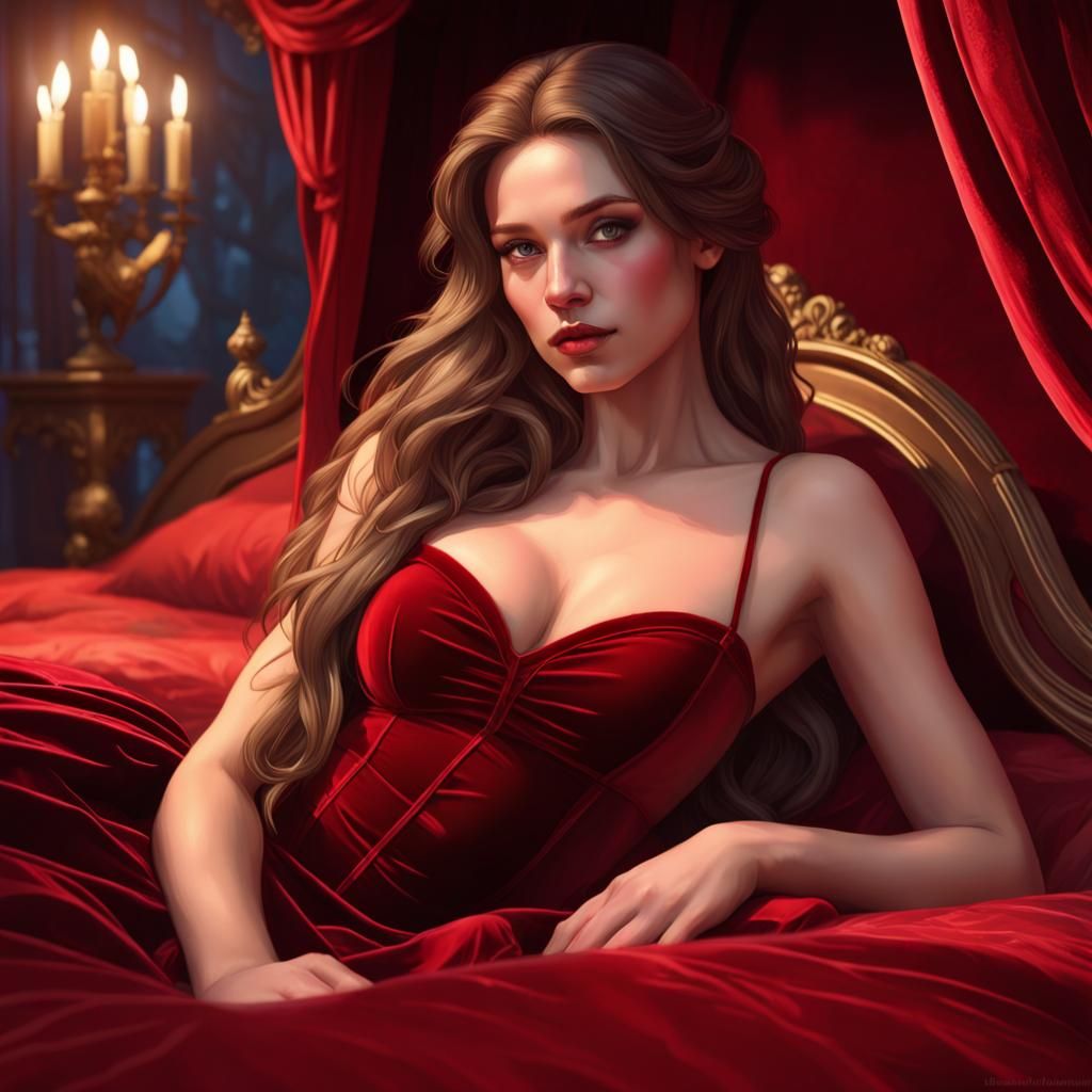 Glamorous Belle Portrait in Art Nouveau Style