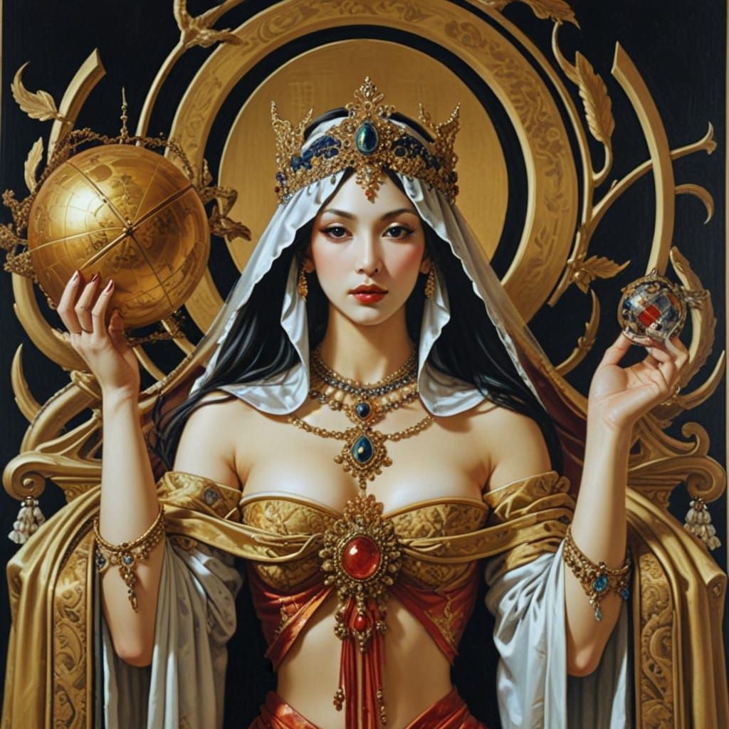 Sensual Courtesan in Elegant Attire