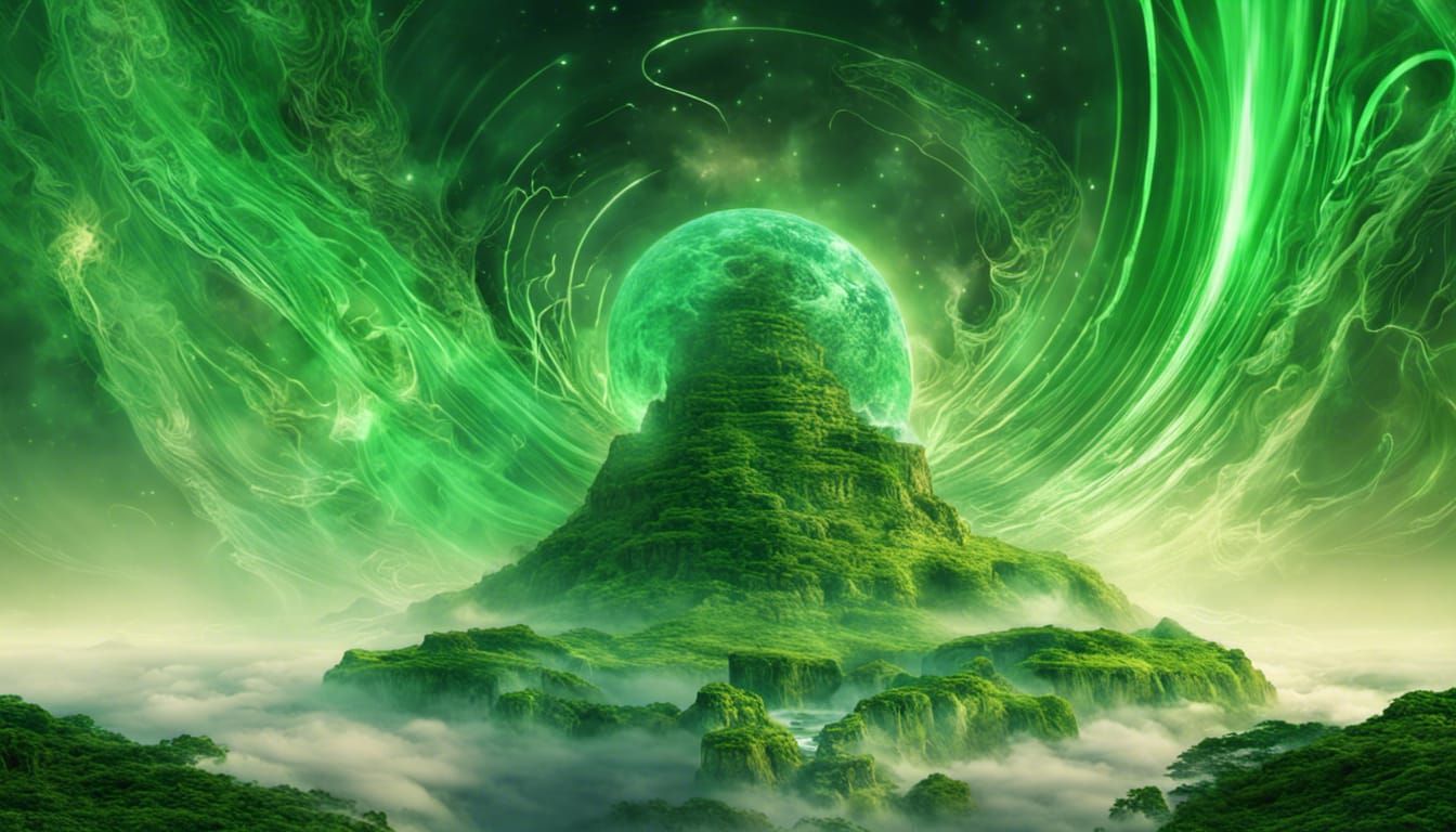 Green Energy Flow: Intuition Awakens in Digital Art